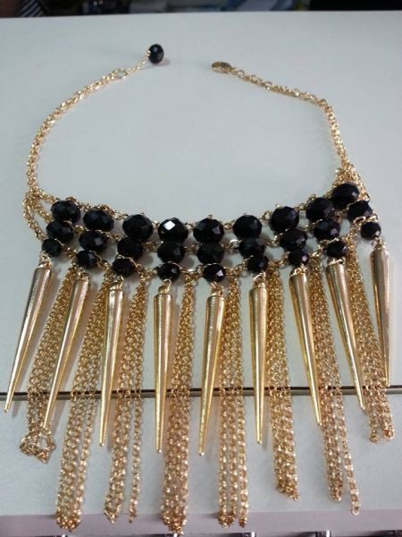 Colar em Cristais - Preto